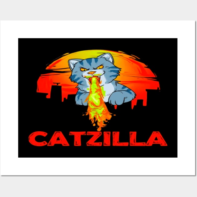 Cat zilla Wall Art by Kams_store